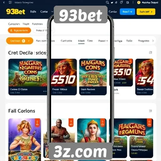 Interface do site 93bet é otimizada para usuários móveis